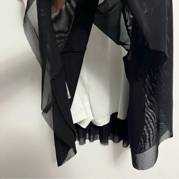 3714. FREE PEOPLE Downtown Drop Shot mini dress in White enlightened/ black NWT - Picture 8 of 10